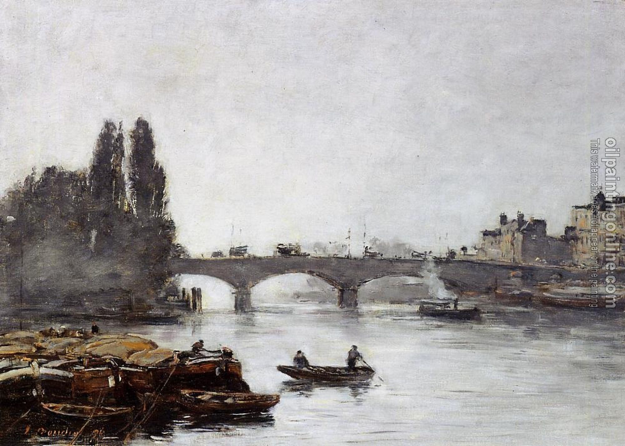 Boudin, Eugene - Rouen, the Pont Corneille, Fog Effect